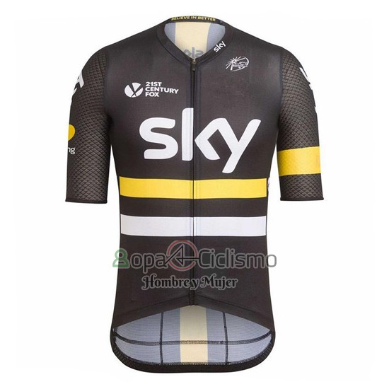 Sky Ropa Ciclismo Culotte Corto 2017 Mangas Cortas AMarillo y Negro